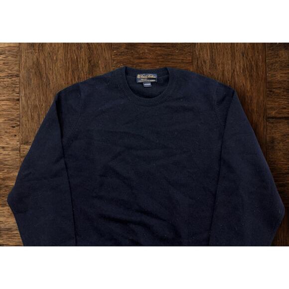 Brooks Brothers 3-Ply Scottish Cashmere Sweater Men’s L Navy Crewneck - Picture 2 of 7